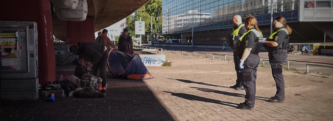 Vertreibung von Obdachlosen durch ''Ordnungskräfte'', Hannover